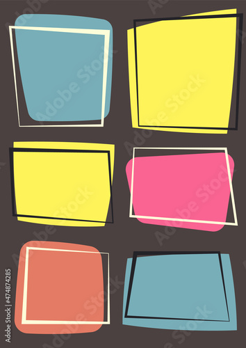 1960s Abstract Background, Vintage color elements Mid Century Modern Style Pattern
