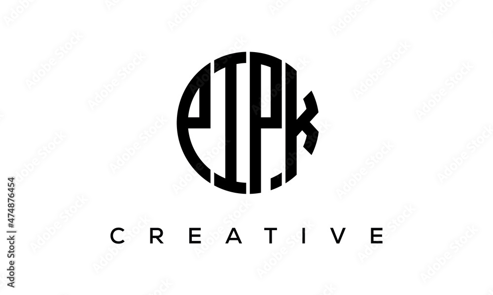 PIPK letters circle logo design vector template PIPK letters circle logo design vector template