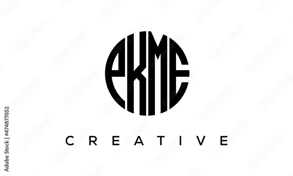 PKME letters circle logo design vector template PKME letters circle logo design vector template