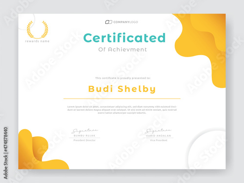 Modern certificate trendy design template