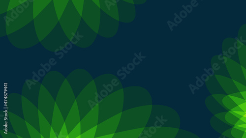 Abstract Green and Blue Background with Petals