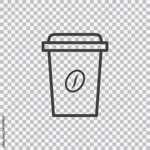 Coffee cup icon isolated on transparent background. Vector.