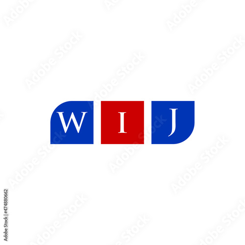 WIJ Letter Initial Logo Design Template Vector Illustration