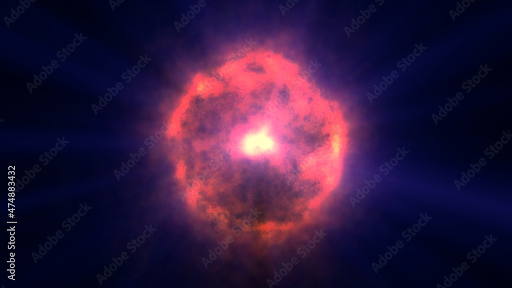 fire flame ball explosion in space, illustration fire flame ball explosion in space, illustration
