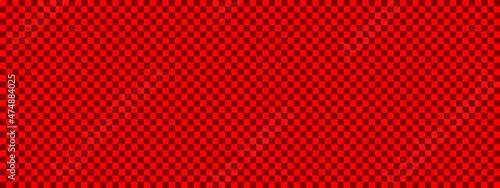 Checkerboard banner. Maroon and Red colors of checkerboard. Small squares, small cells. Chessboard, checkerboard texture. Squares pattern. Background.