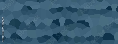 Banner of abstract geometrical background Prussian blue color. Random pattern background. Texture Prussian blue color pattern background.