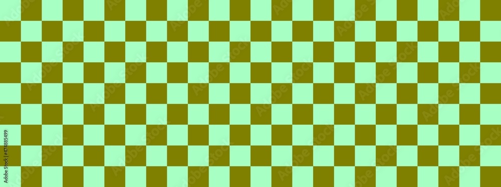 Checkerboard banner. Olive and Mint colors of checkerboard. Small squares, small cells. Chessboard, checkerboard texture. Squares pattern. Background. Checkerboard banner. Olive and Mint colors of checkerboard. Small squares, small cells. Chessboard, checkerboard texture. Squares pattern. Background.