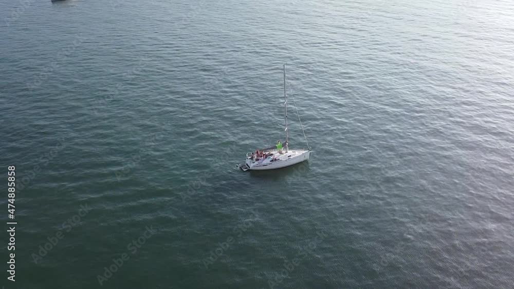sailing boat sailing on the sea in the basque coast sailing boat sailing on the sea in the basque coast