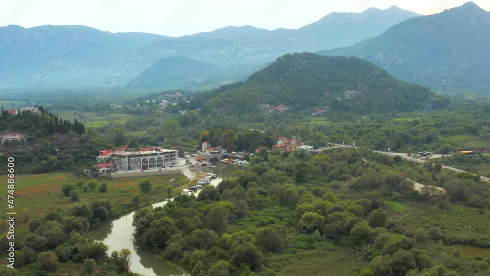 Montenegro, Lake Skadar National Park, View of the river bend of the Rijeka Crnojevica river Montenegro, Lake Skadar National Park, View of the river bend of the Rijeka Crnojevica river