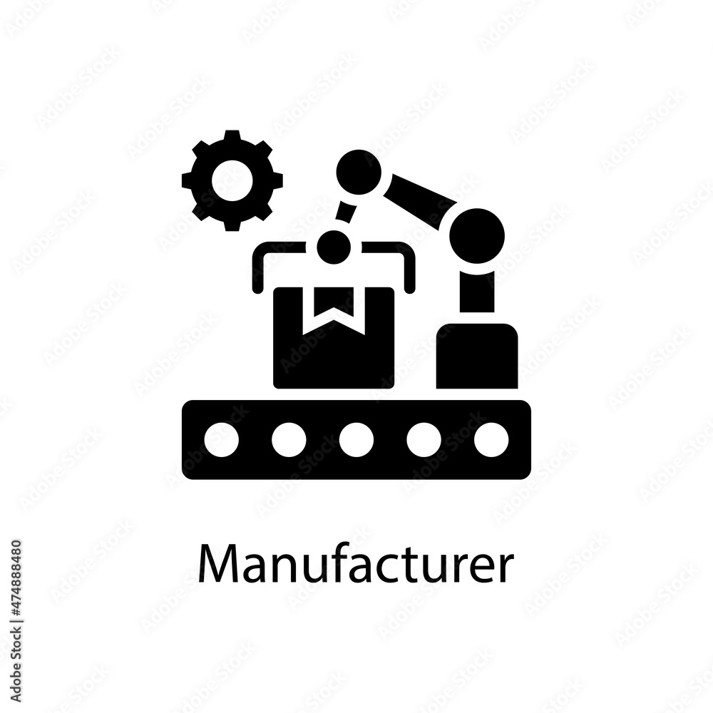 Manufacturer vector Solid Icon Design illustration. Activities Symbol on White background EPS 10 File Manufacturer vector Solid Icon Design illustration. Activities Symbol on White background EPS 10 File