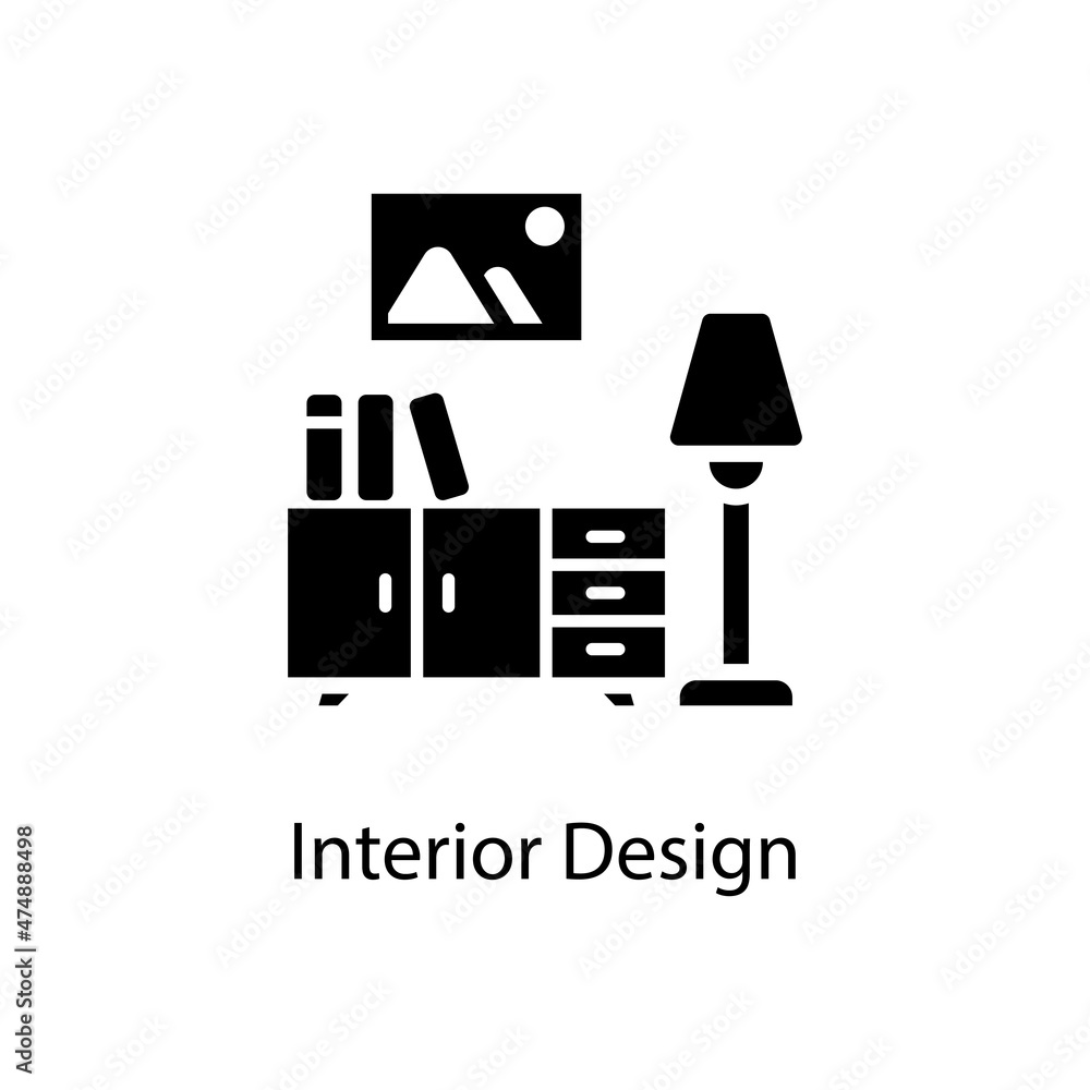 Interior Design vector Solid Icon Design illustration. Activities Symbol on White background EPS 10 File