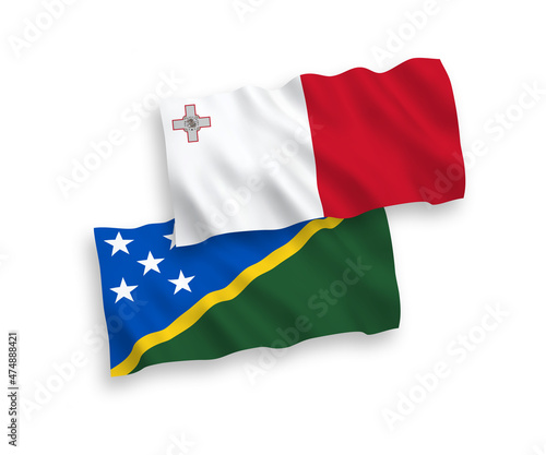 Flags of Malta and Solomon Islands on a white background