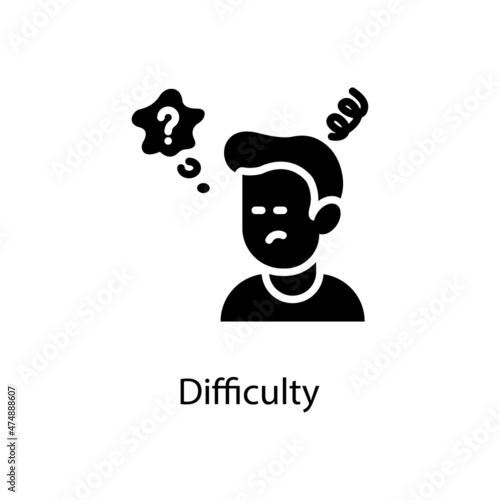 Difficulty vector Solid Icon Design illustration. Activities Symbol on White background EPS 10 File