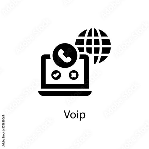 Voip vector Solid Icon Design illustration. Activities Symbol on White background EPS 10 File