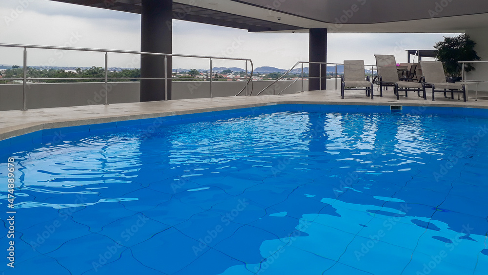 Obraz premium No People Rooftop Swimming Pool