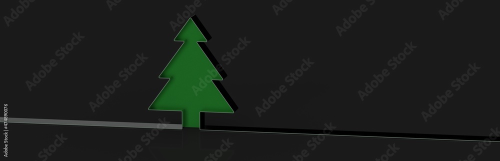 Merry christmas card banner with christmas tree Merry christmas card banner with christmas tree