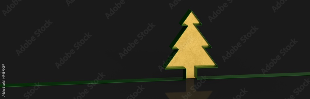 Merry christmas card banner with christmas tree Merry christmas card banner with christmas tree