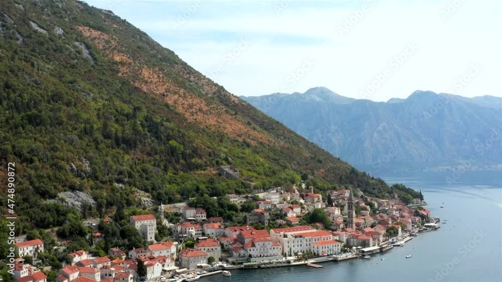 Aerial view of Kotor and Kotor Bay. Montenegro. Aerial view of Kotor and Kotor Bay. Montenegro.