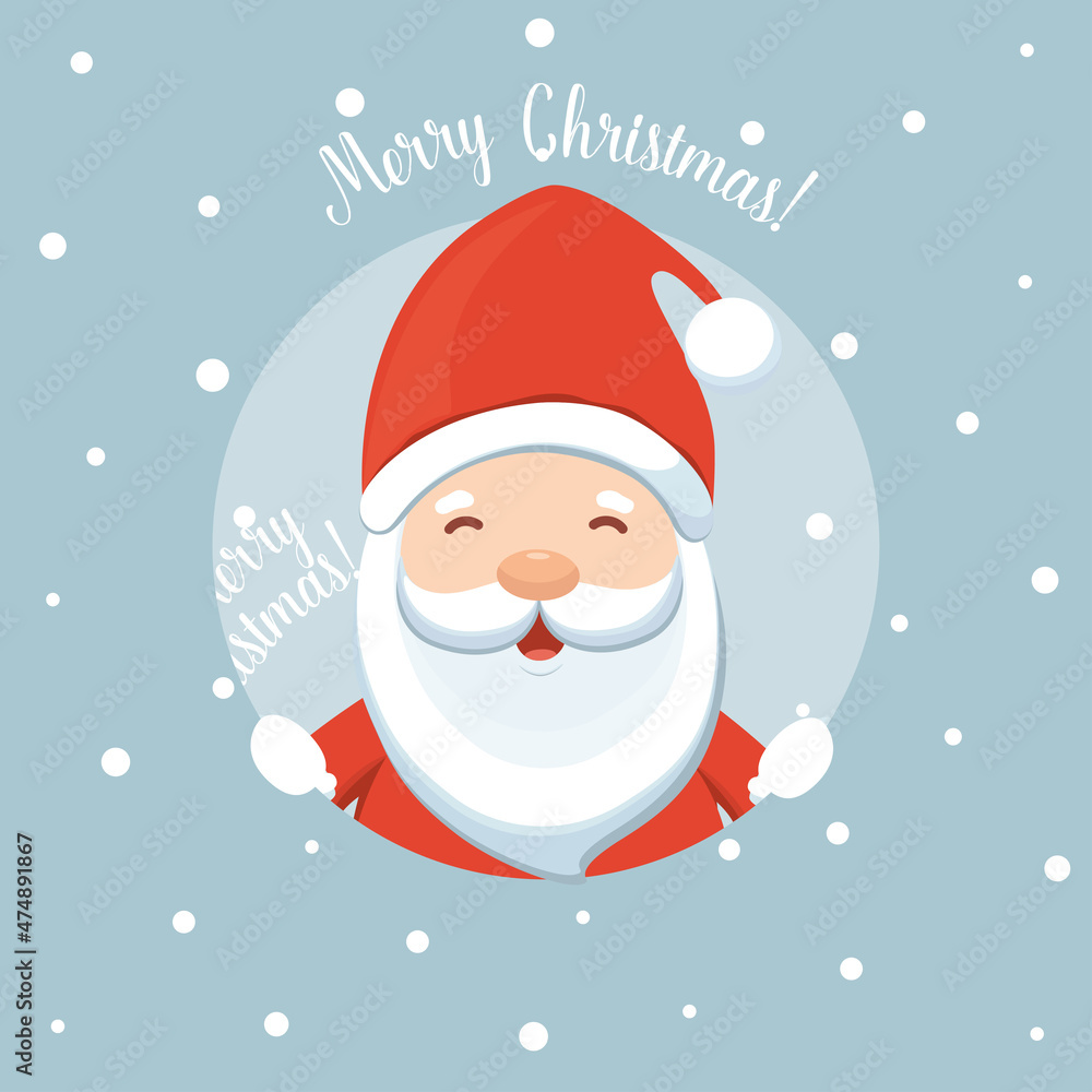 Christmas Greeting Card with Santa Claus. Vector illustration. Christmas Greeting Card with Santa Claus. Vector illustration.