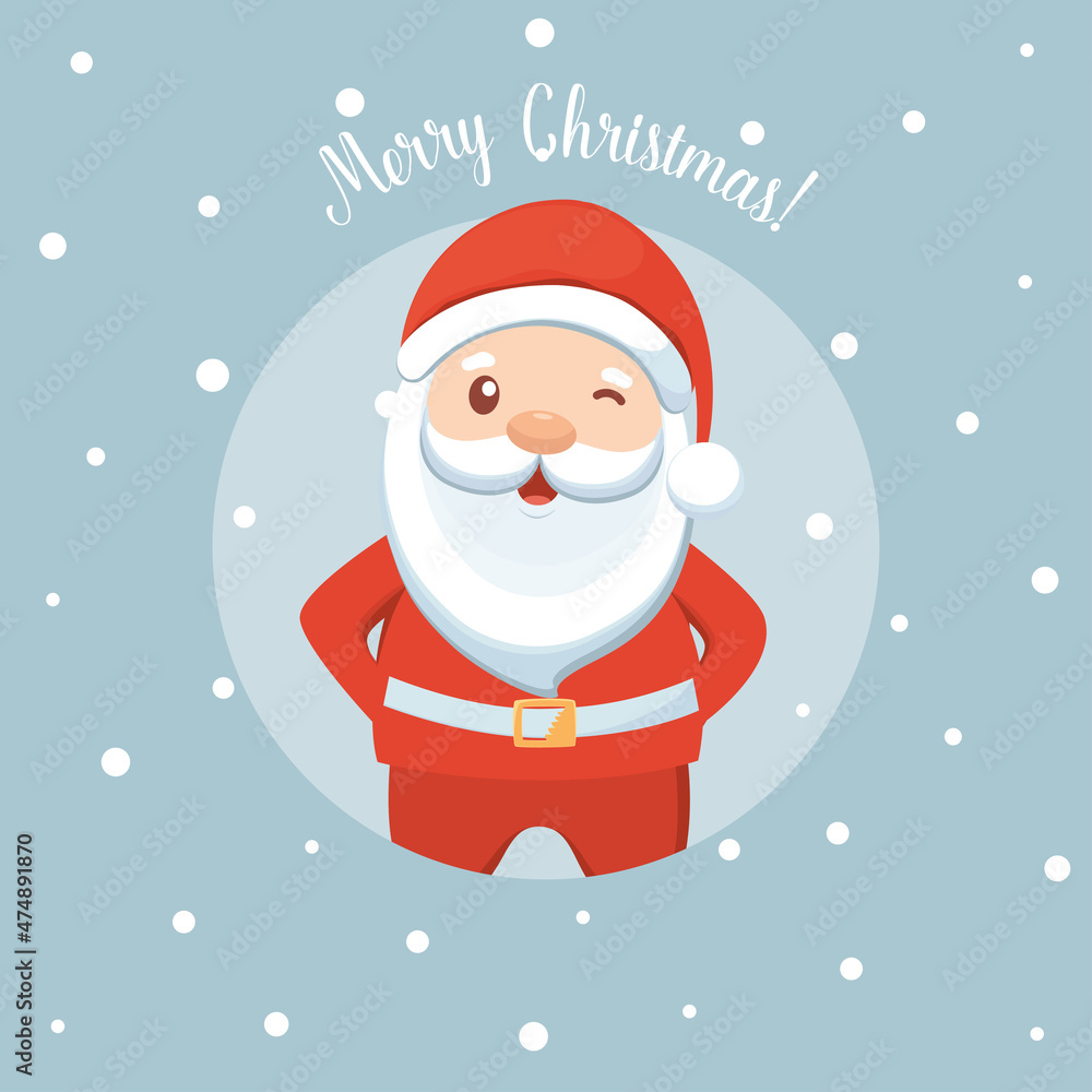 Christmas Greeting Card with Santa Claus. Vector illustration. Christmas Greeting Card with Santa Claus. Vector illustration.