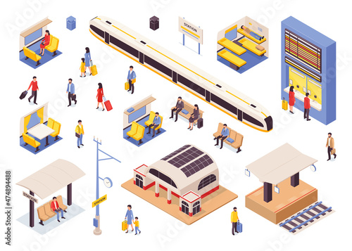 Railway Isometric Color Set