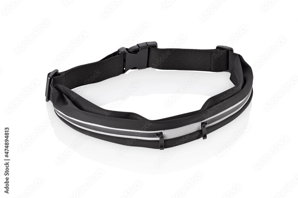 Black simple running waist pack, isolated
Black simple running waist pack, isolated