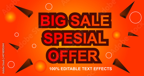 Big sale text effects editable for ecommerse and online shopping photo