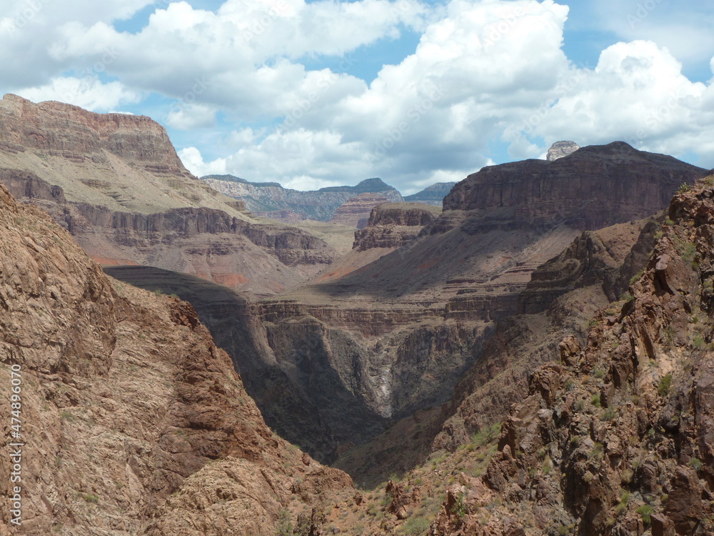 Deep inside majestic Grand Canyon, Arizona, USA