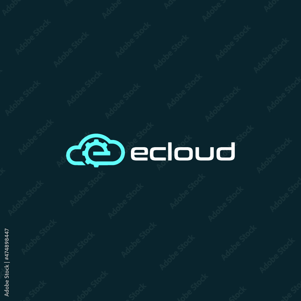Logo inspiration with cloud icon and letter e Logo inspiration with cloud icon and letter e