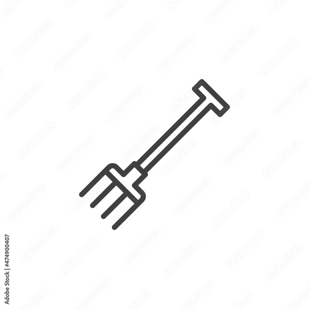 Garden rake line icon Garden rake line icon