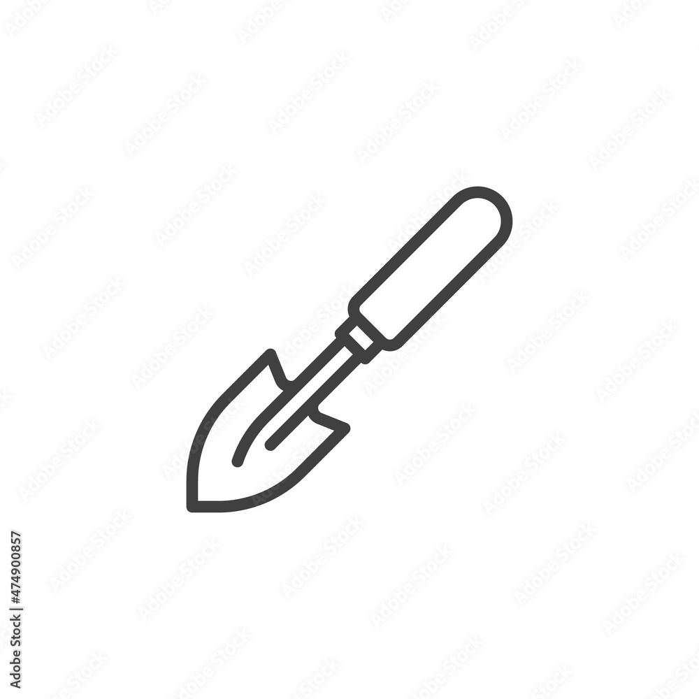 Mini shovel line icon