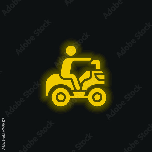 Atv yellow glowing neon icon