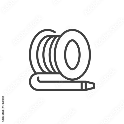 Garden hose reel line icon