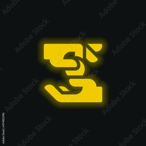 Alms yellow glowing neon icon