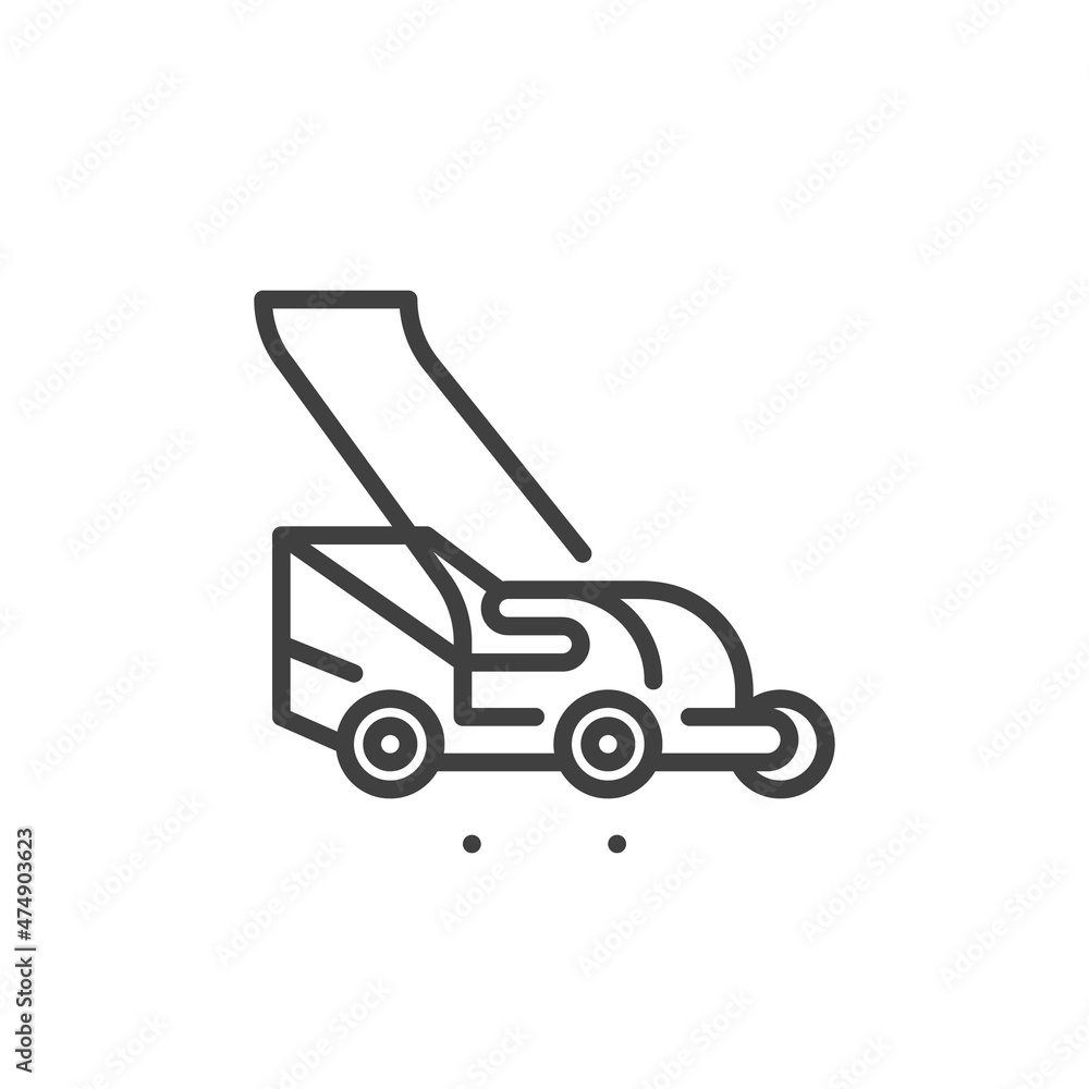 Lawn mower line icon Lawn mower line icon