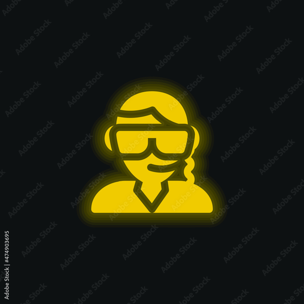 Bodyguard yellow glowing neon icon Bodyguard yellow glowing neon icon