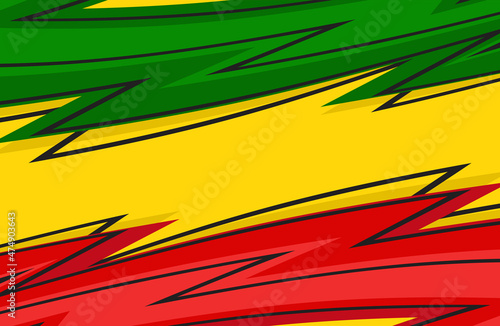 Abstract background with spikes pattern and with Jamaican color theme