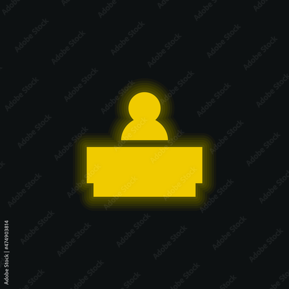 Boss yellow glowing neon icon Boss yellow glowing neon icon