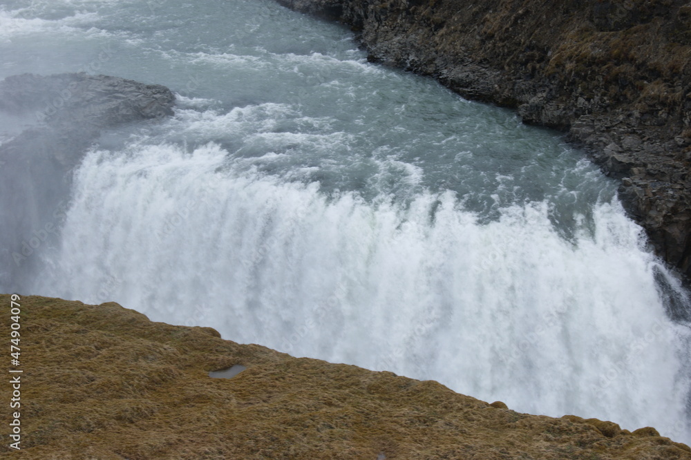 Island Wasserfall, Gullfoss, Island Wasserfall, Gullfoss,