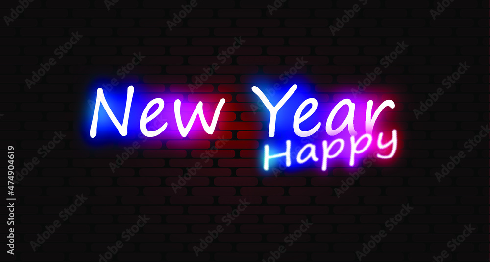 neon sign happy new year