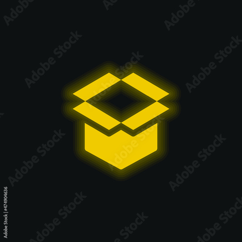 Box yellow glowing neon icon