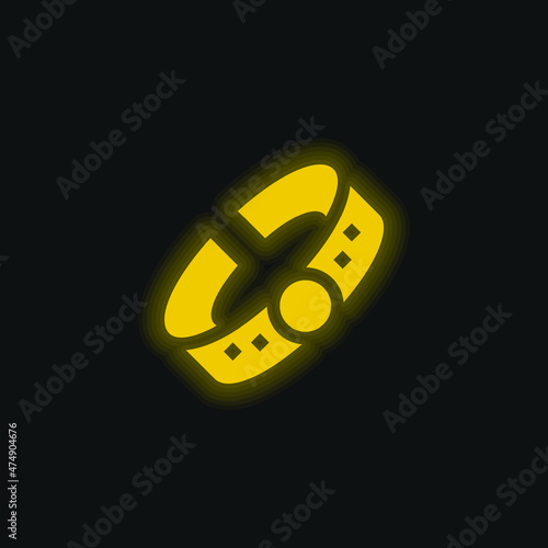 Bracelet yellow glowing neon icon