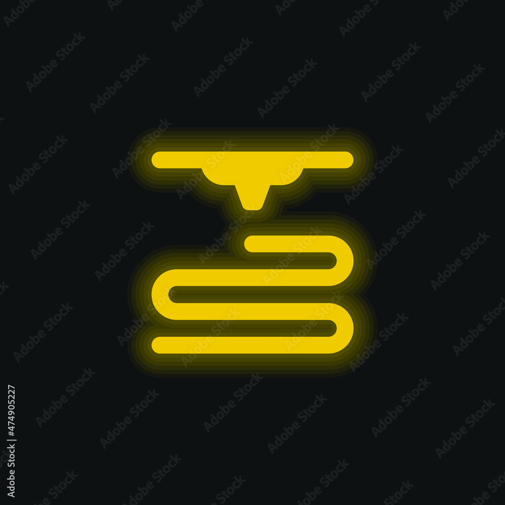 3d Printer yellow glowing neon icon 3d Printer yellow glowing neon icon
