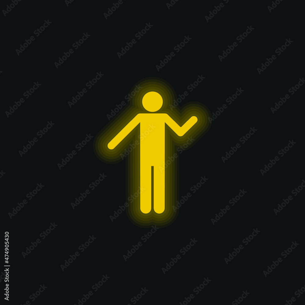 Basic Silhouette yellow glowing neon icon Basic Silhouette yellow glowing neon icon