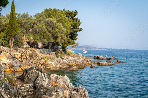 Ionian sea and coast  in Nissaki Kerkyra, in the Island of Corfu Ionian Islands Greece, Europe