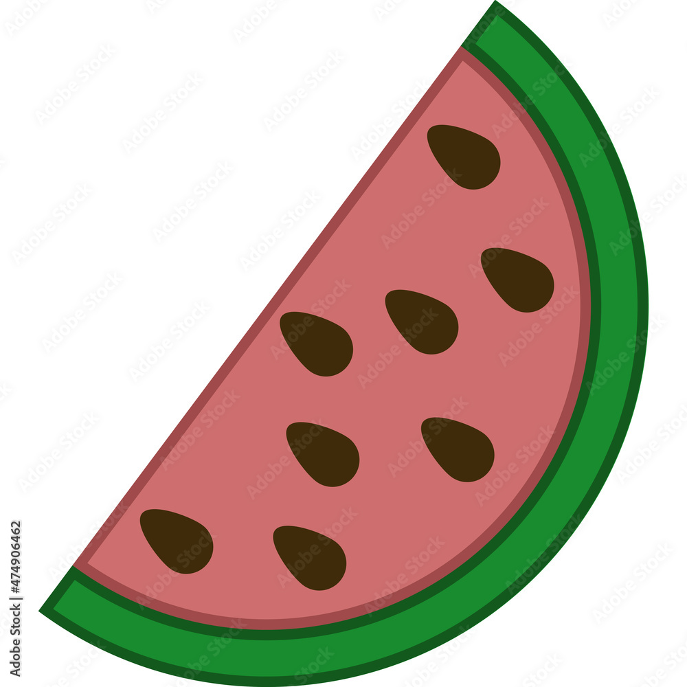 Watermelon Filled Outline Icon Fruit Vector Watermelon Filled Outline Icon Fruit Vector