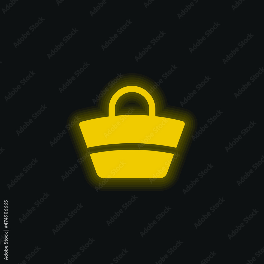 Bag yellow glowing neon icon Bag yellow glowing neon icon