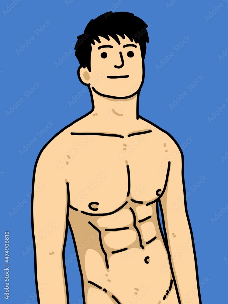 cute man cartoon on blue background cute man cartoon on blue background