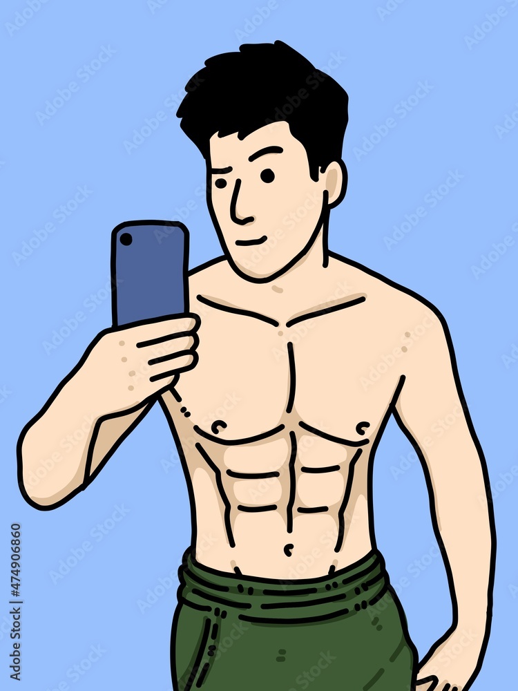 cute man cartoon on blue background cute man cartoon on blue background