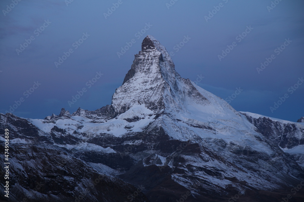 Famous Mount Matterhorn before sunrise.